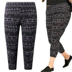 New Torrid Crop Signature Waist Legging in Fair Isle sz 0 Halloween Spider Bats